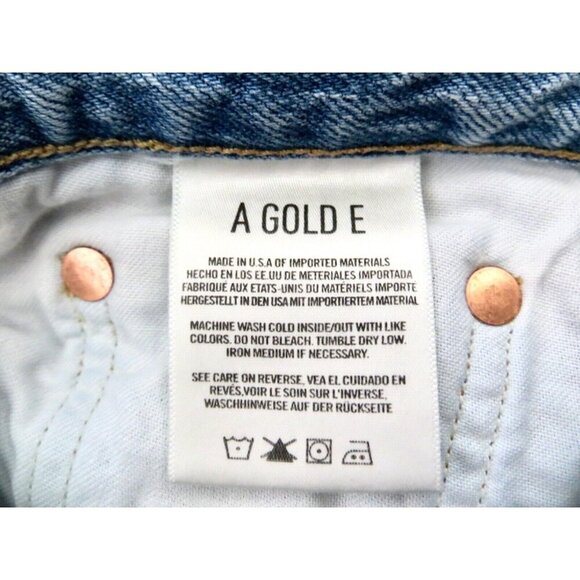 Agolde Jamie Classic High Rise  Distressed Button Fly Jeans Blue SZ 26 - Picture 14 of 16